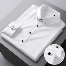 Camisa Social Masculina em Seda Gelo