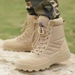 Bota Tática de Couro Forrada Inverno Militar Smooth