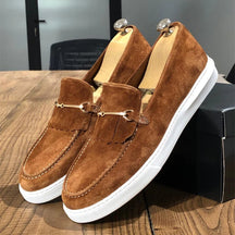 Mocassim Casual de Couro Camurça - Penny Loafer