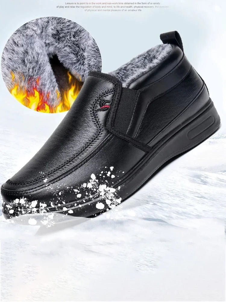 Mocassim de Couro Inverno Forrado Casual 2024