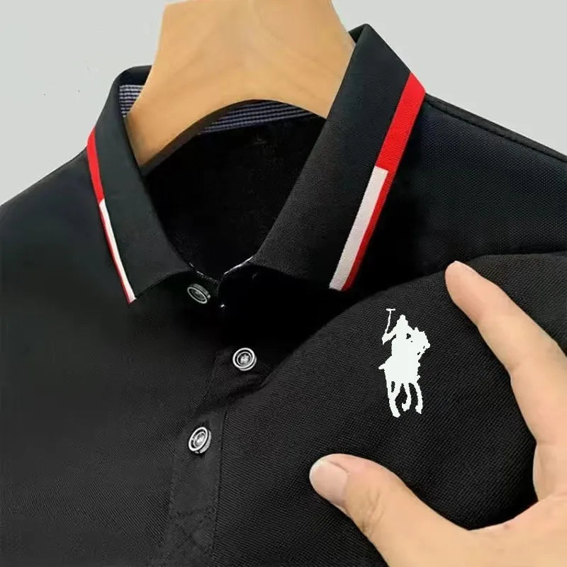 Camisa Masculina Polo Casual Simples Manga Curta - Lojas Passada Fina