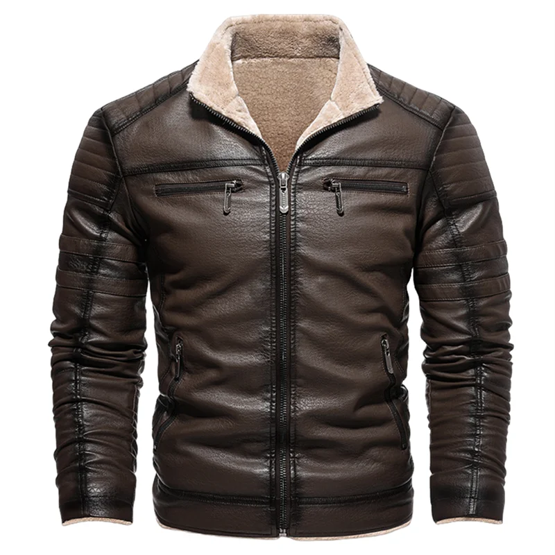 Jaqueta de Couro Masculina Motorcycle 2024