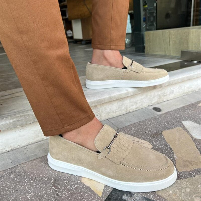 Mocassim Casual de Couro Camurça - Penny Loafer