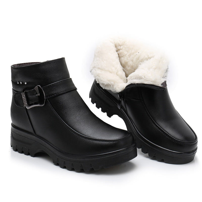 Bota de Couro Inverno Acolchoada a Prova D'água - Essential