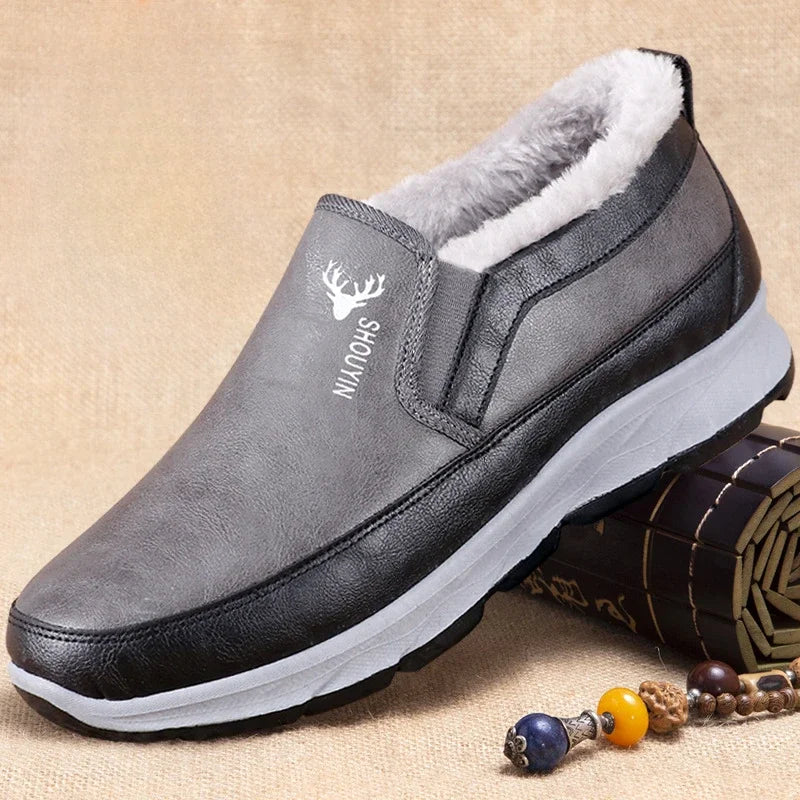 Mocassim de Couro Forrado Inverno Moose