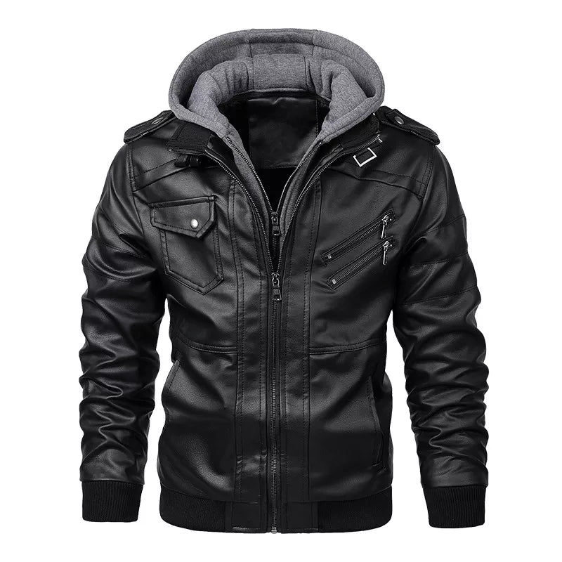 Jaqueta De Couro Masculina Street Fashion