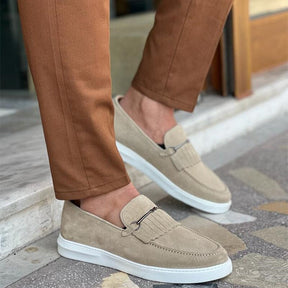 Mocassim Casual de Couro Camurça - Penny Loafer