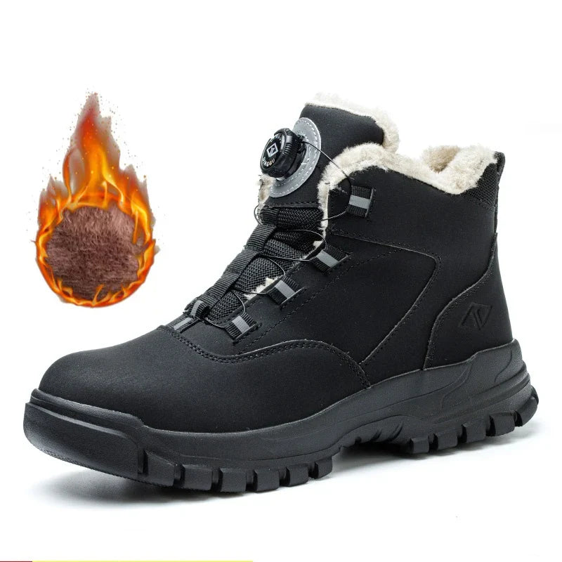 Bota de Couro Inverno Forrada Loose Hooded