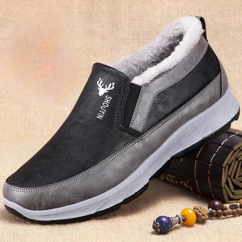 Mocassim de Couro Forrado Inverno Moose