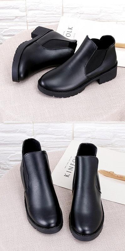 Bota Cano Baixo de Couro - Luxury