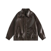 Jaqueta de Couro Masculino Vintage Coat