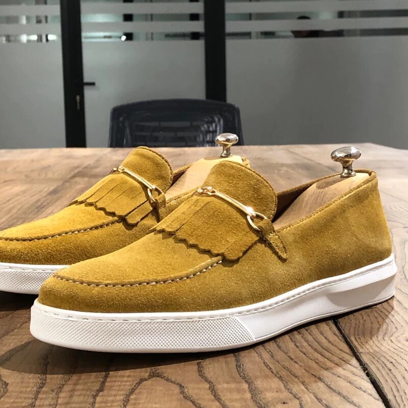 Mocassim Casual de Couro Camurça - Penny Loafer