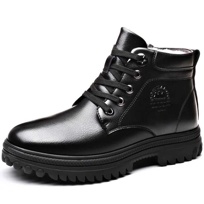 Bota Casual de Couro Inverno Passo Firme