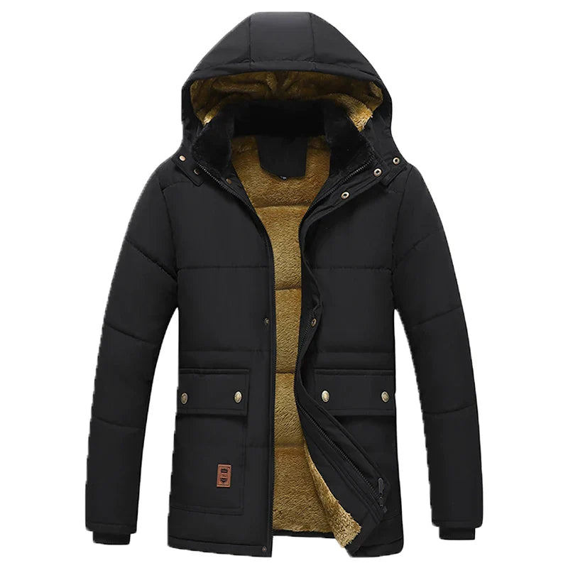 Jaqueta Parka Masculina com Capuz Forrado com Lã Volpen