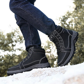 Bota Casual de Couro Inverno Snow Boots