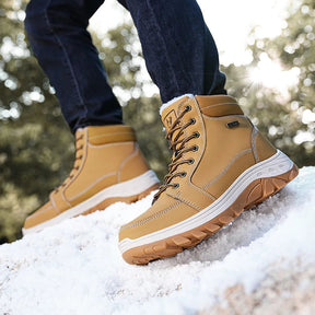 Bota Casual de Couro Inverno Snow Boots