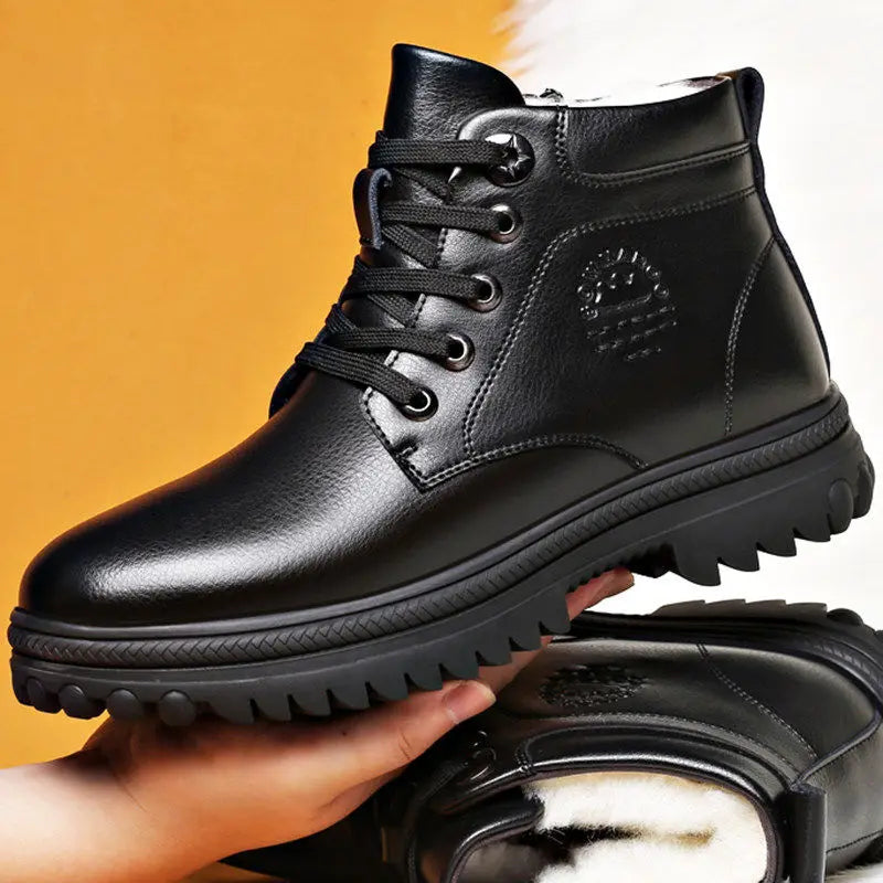 Bota Casual de Couro Inverno Passo Firme