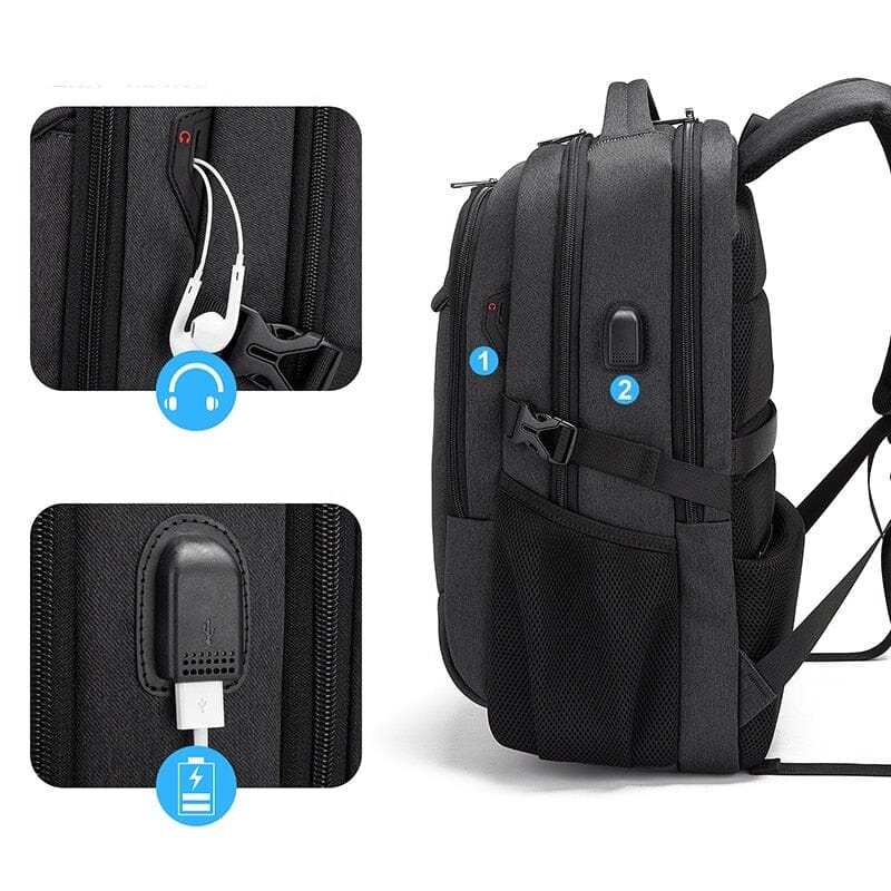 Mochila Executiva Draker - Notebook 17`, Impermeável e Porta USB