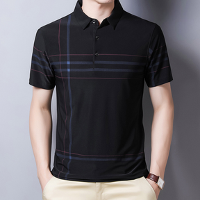 Camisa Polo com Listras Casual