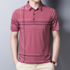 Camisa Polo com Listras Casual